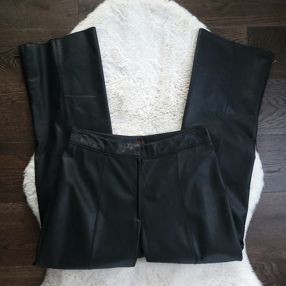 Danier Pants - Vintage Danier Y2K Patchwork High Rise Wide Straight Leg Crop Leather Pants